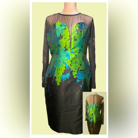 Eva Franco Greer Mint Julup Sheer Women Special Occasion Dress - Picture 1 of 9